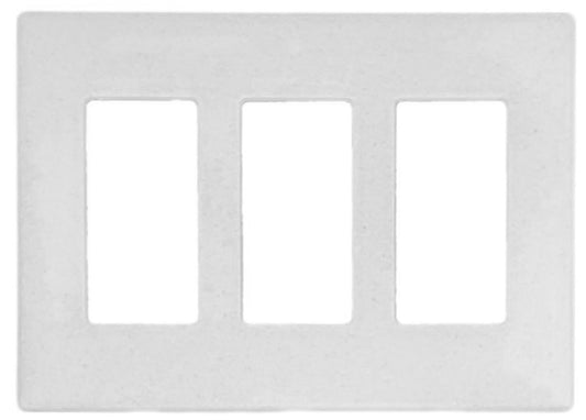 White 3-Gang Geo Plate